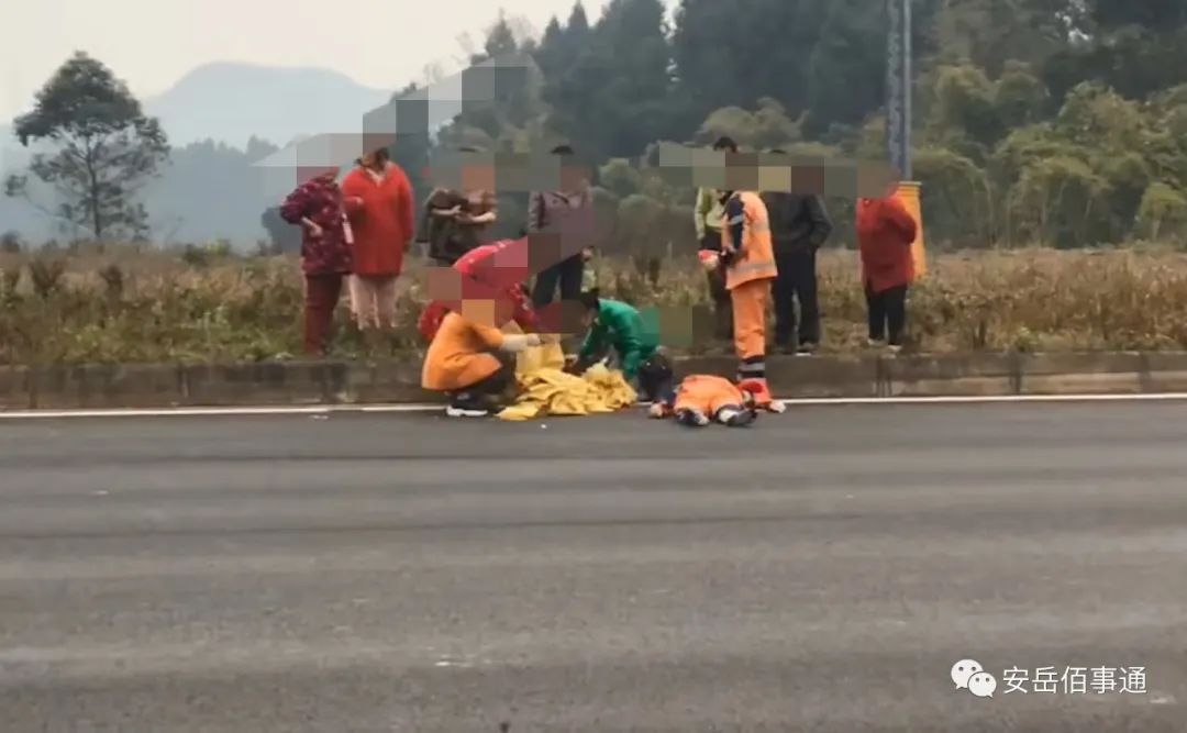 安岳大道发生惨烈车祸，一环卫工被撞当场身亡！
