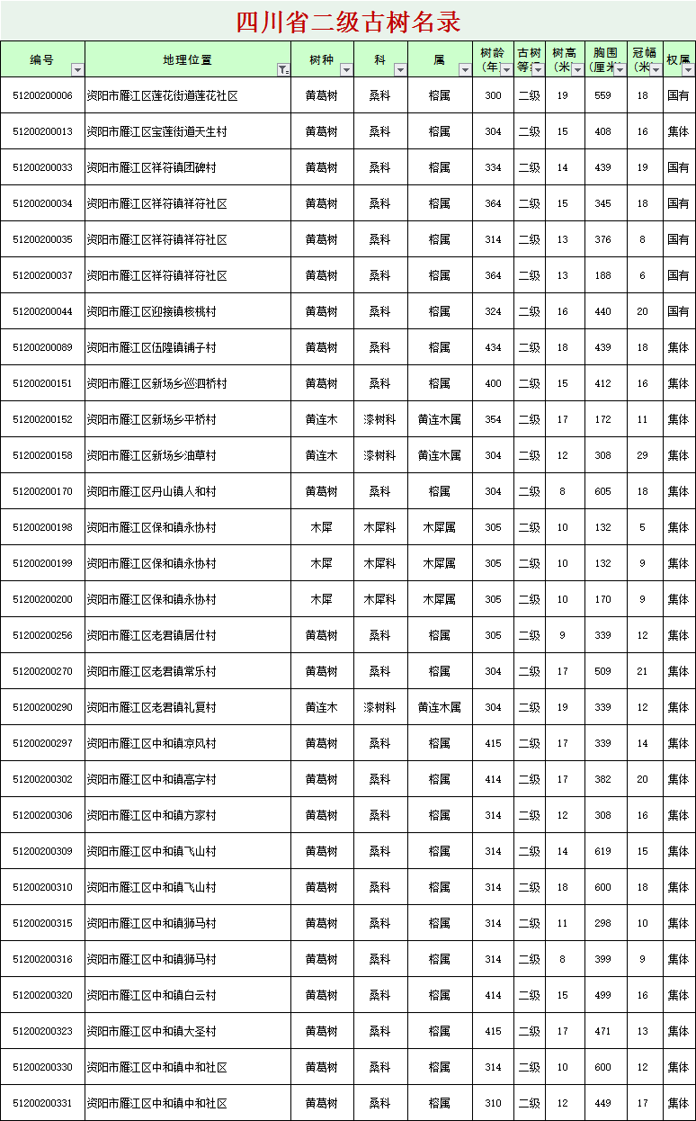 全省古树名木名单出炉，安岳有1000余株古树，你都见过哪些？